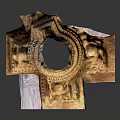 Ancient Carved Stone Pillar With Intricate Designs And Broken Top