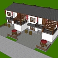 Chinese Style Folk House Rural Folk House 3d model