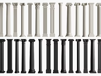 European style column Roman column Gypsum column carving style 3d model