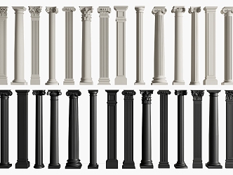 European style column Roman column Gypsum column carving style 3d model