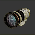 Professional White Camera Lens With Red Stripe And Large Aperture Design 3d model