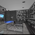 Modern KTV Interior Design With Blue Lighting Decorative Walls Sofas And Glass Coffee Tables
