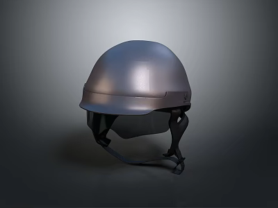 Shiny Metallic Combat Helmet With Face Shield Essential Weapon Protection Gear 3d model