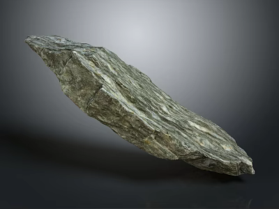 Natural Stone Slab with Gray Green Surface and Unique Rough Natural Texture 3d model