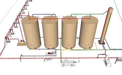 Oil tank gas tank valve pipeline 3d model