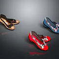 Stylish Women's Shoes with Brown Blue Red Colors and Bow Details for Casual Daily Wear