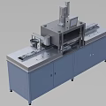 Industrial Equipment with Gray Cabinets Workbench and Automated Control Panel for Manufacturing Processes
