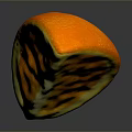 Juicy Fresh Vibrant Orange Slice On Black Background With Reflection