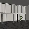 Various Modern Folding Doors With Glass Panels And Black White Frames In Interior 3d model
