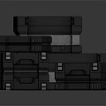 Heavy Duty Stacked Black Equipment Cases For Secure Storage And Transport