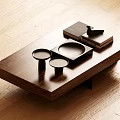 Quiet Wind Tea Table Log Wind Tea Table 3d model