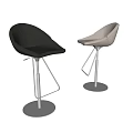 Modern Black and White Leather Bar Stools With Sleek Metal Frame Design