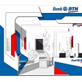 Bank BTN Branch Interior Design With Counter Digital Display And Modern Layout 3d model