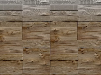 Natural Wood Grain Wall With Textured Planks And Varied Rustic Patterns 3d model