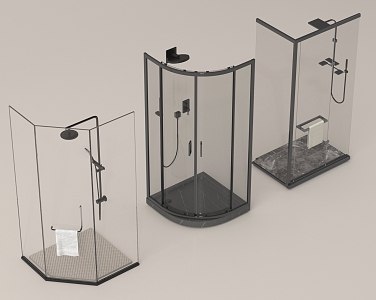 Modern Very Narrow Shower 3d model