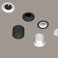 Modern Downlights And Spotlights With Black White Different Styles For Ceiling Lighting Design 3d model