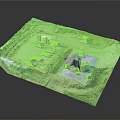Industrial Factory Site Layout With Buildings Storage Tanks Pipes And Roadways