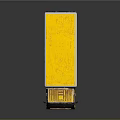 Yellow Enclosed Box Truck with Six Wheels and Shiny Reflective Exterior
