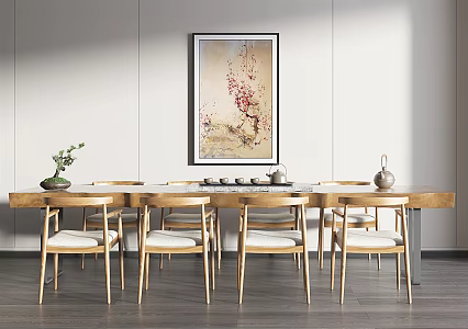 New Chinese Tea Table and Chair 3d model