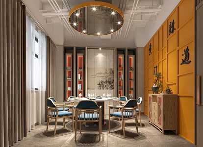 New Chinese Room Hot Pot Restaurant Room Restaurant Room 3d model