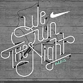 Neon Decorative Light With Live Sun The Night Text Nike Logo And Paris Wooden Wall