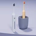 Modern Bathroom Set With Two Electric Toothbrushes And Storage Cup Design 3d model
