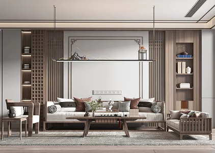 New Chinese Living Room 3d model
