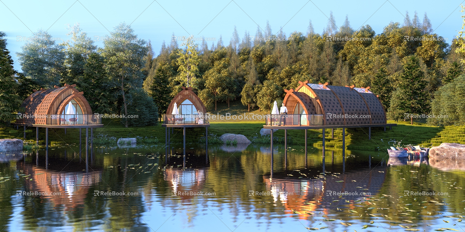 Lake House Homestay Forest House Homestay Lake View Room 3d model