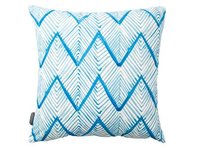 Blue and White Decorative Pillow With Geometric Zigzag Pattern For Home Living 3d model