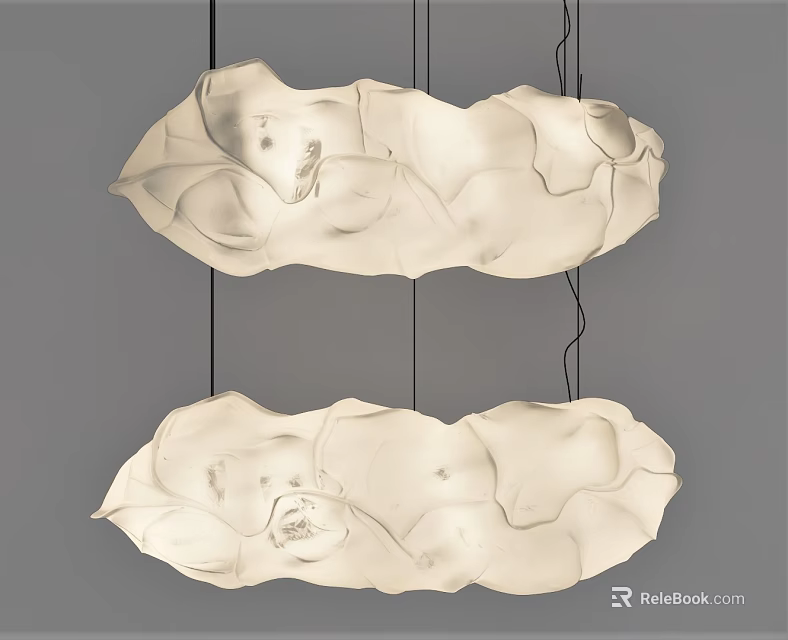 Modern Hanging Pendant Lights With Soft White Irregular Shape For Interior Decor 3d model