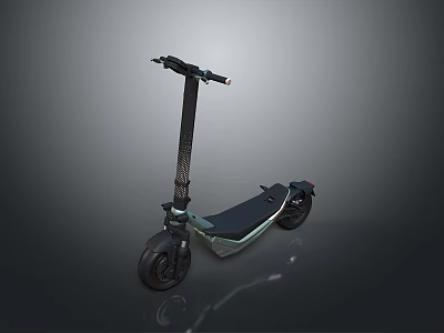 Sleek Black Electric Scooter With Carbon Fiber Frame And Dual Wheels Design 3d model