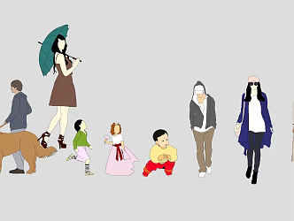 Many characters 3d model