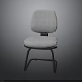 Simple Light Gray Fabric Chair With Metal Legs And Backrest Seat