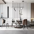 Modern Dining Table and Chair Combination 3d model