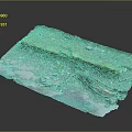 Moss Covered Stone Slab With Dirt And Exposed Tree Roots On Ground 3d model