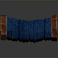 Industrial Cylindrical Equipment With Blue Striped Body And Brown Ends