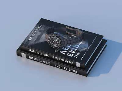 Stylish Black Watch Resting On Stack Of Books For Daily Life 3d model