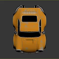 Vintage Yellow Sports Car With Classic Design Round Headlights Black Windows And Wheels