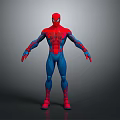 Detailed SpiderMan 3D Model Costume Red Blue Suit With Muscular Standing Pose