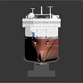 Red and White Water Vessel Model With Green Superstructure And Deck Equipment