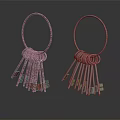Copper And Silver Hoop Jewelry With Hanging Key Shaped Pendants Fashion Accessories