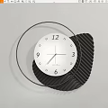 Modern Karlsson Wall Clock With White Dial Black Hands And Black Wavy Decoration