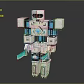 Minecraft Robot Character With White Blue Mechanical Structure And Glowing Blue Elements 3d model