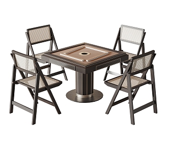 Quiet Mahjong Tables and Chairs 3d model