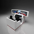 Amusement Driving Simulator Equipment Featuring Steering Wheel Seat And Curved Screens With Realistic Racing Scenes