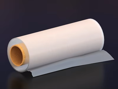 White Household Food Wrap Roll Ideal For Kitchen Food Preservation And Storage 3d model