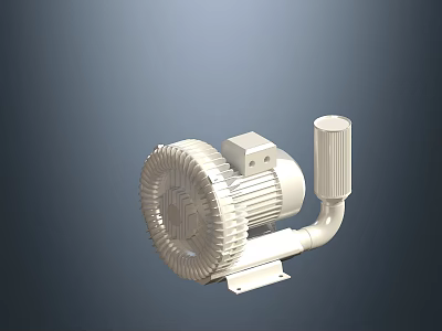 Industrial Blower Equipment With Motor Impeller And Exhaust Pipe Structure 3d model