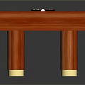 Classic Wooden Billiard Table With Green Felt Surface Balls And Cues For Home Entertainment