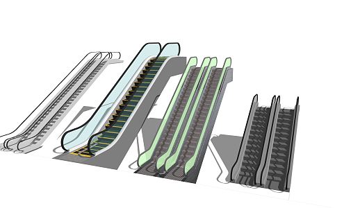 Modern Elevator Escalator 3d model