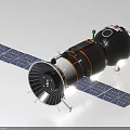 Spacecraft With Solar Panel Array Black White Structure Propulsion Unit And Antenna 3d model